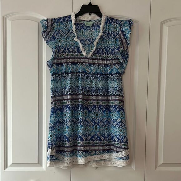 True Destinations Resort Wear Blue Swim Cover Up Tunic XS India - Picture 1 of 4